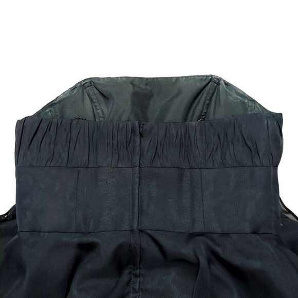 Morilee Junior's Black Chiffon Pleated Bodice Strapless Formal Fit & Flare Gown - Picture 5 of 10